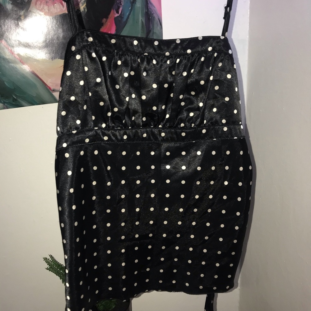VINTAGE SATIN POLKA DOT CAMI